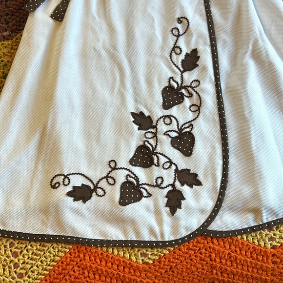 Vintage 70s 80s Strawberry Wrap Dress XS-S - Picture 2 of 6